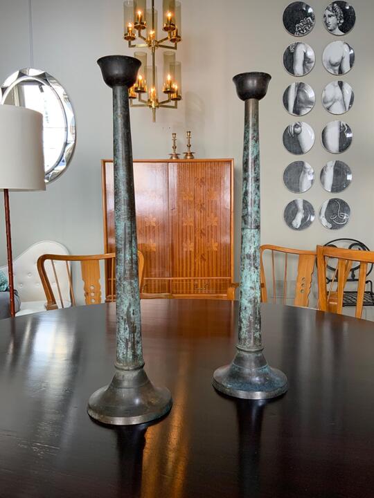 Pair of bronze candelholders circa 1900