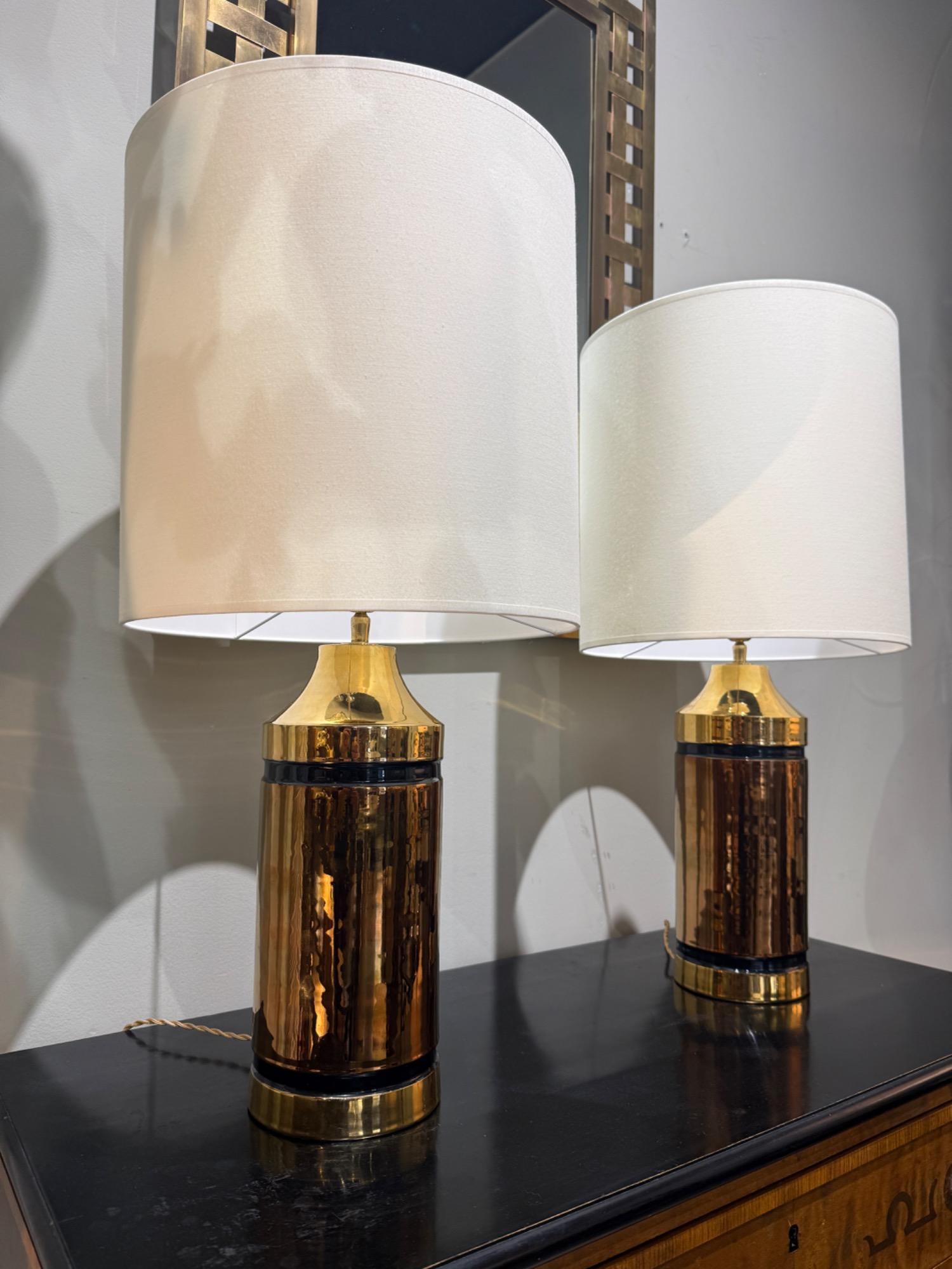 Pair of ceramic lamps Bitossi Sweden 1970