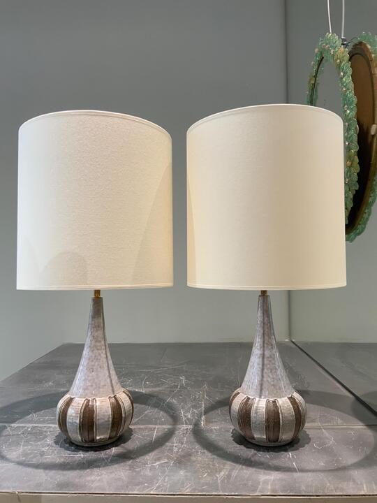 Pair of ceramic lamps Soholm Denmark 1970