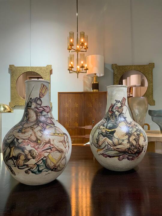 Pair of vases M Fantoni Italy 1950 