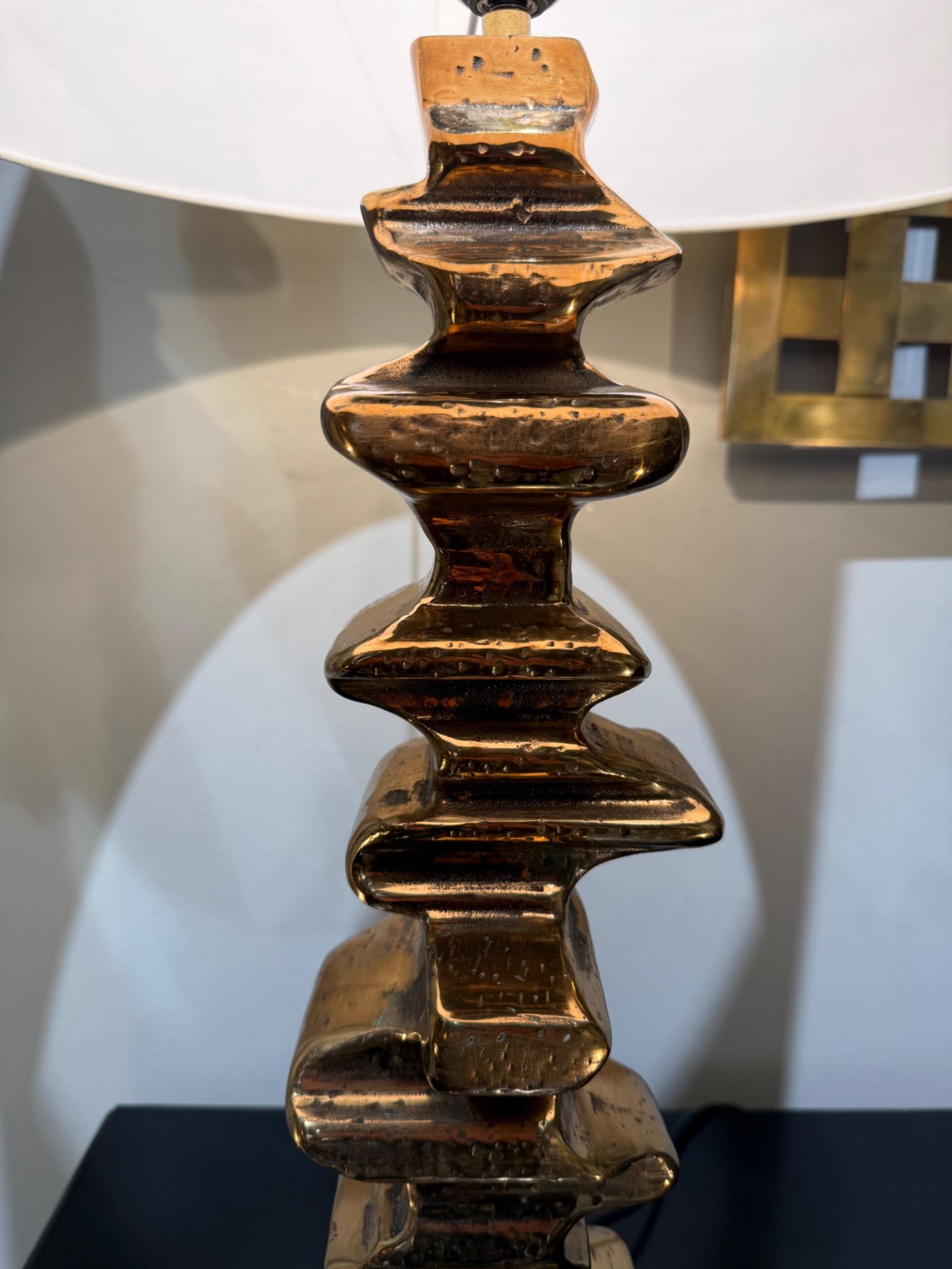 Tall bronze lamp circa 1970 
