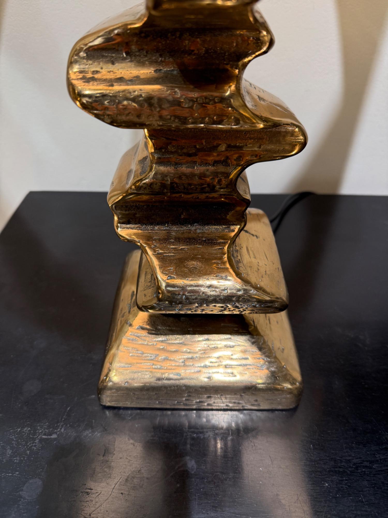 Tall bronze lamp circa 1970 