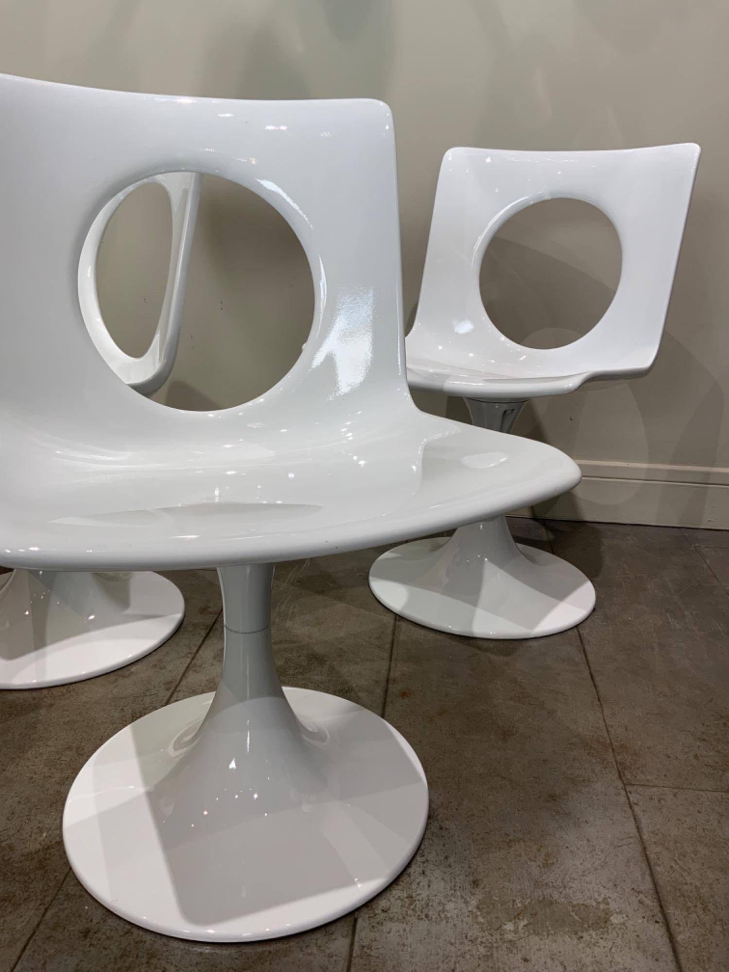 4 fiberglass rotating chairs Carl Gustaf Hiort af Ornas 1970