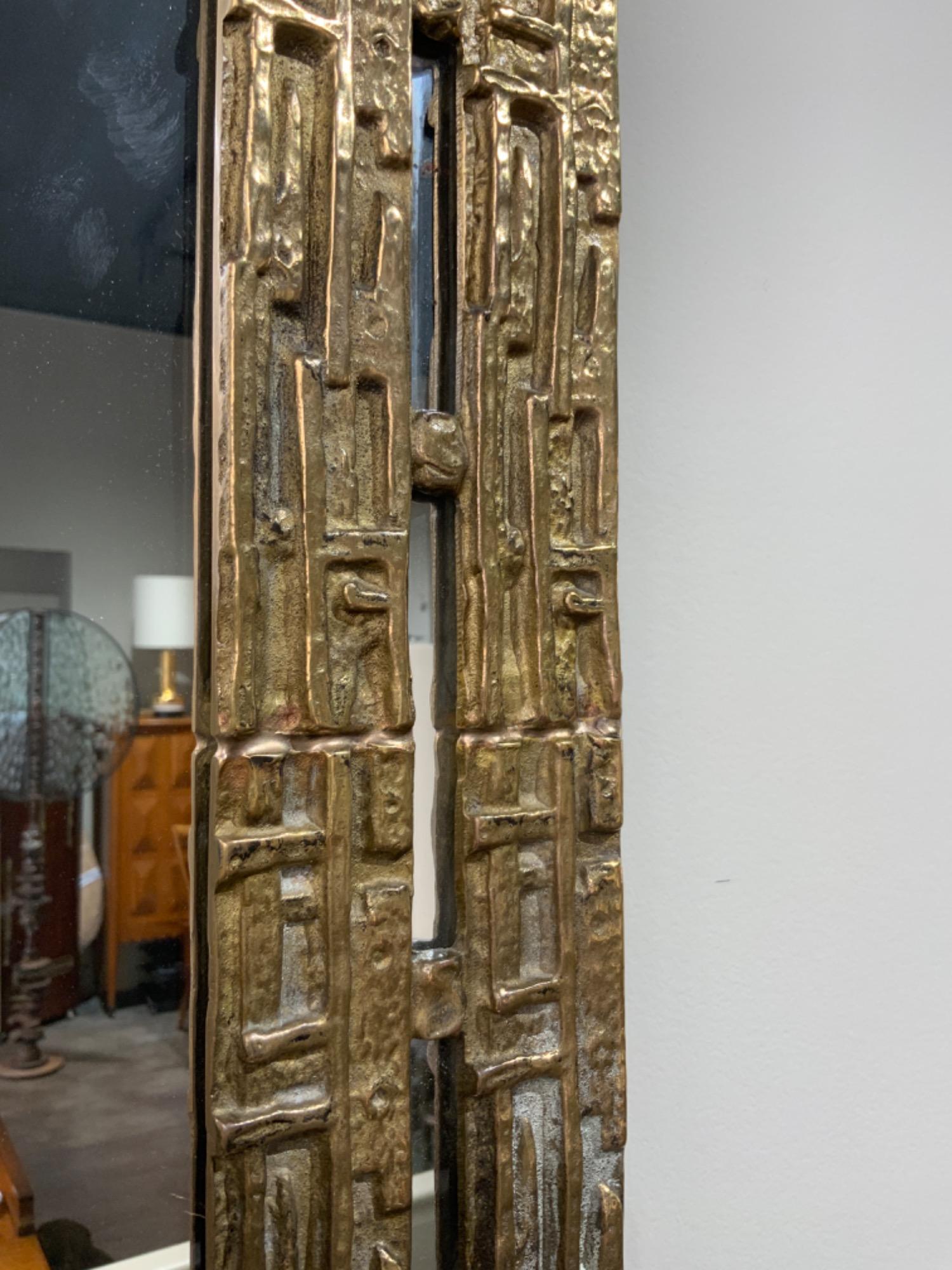 Gilt bronze mirror Luciano Frigerio italy 1970 