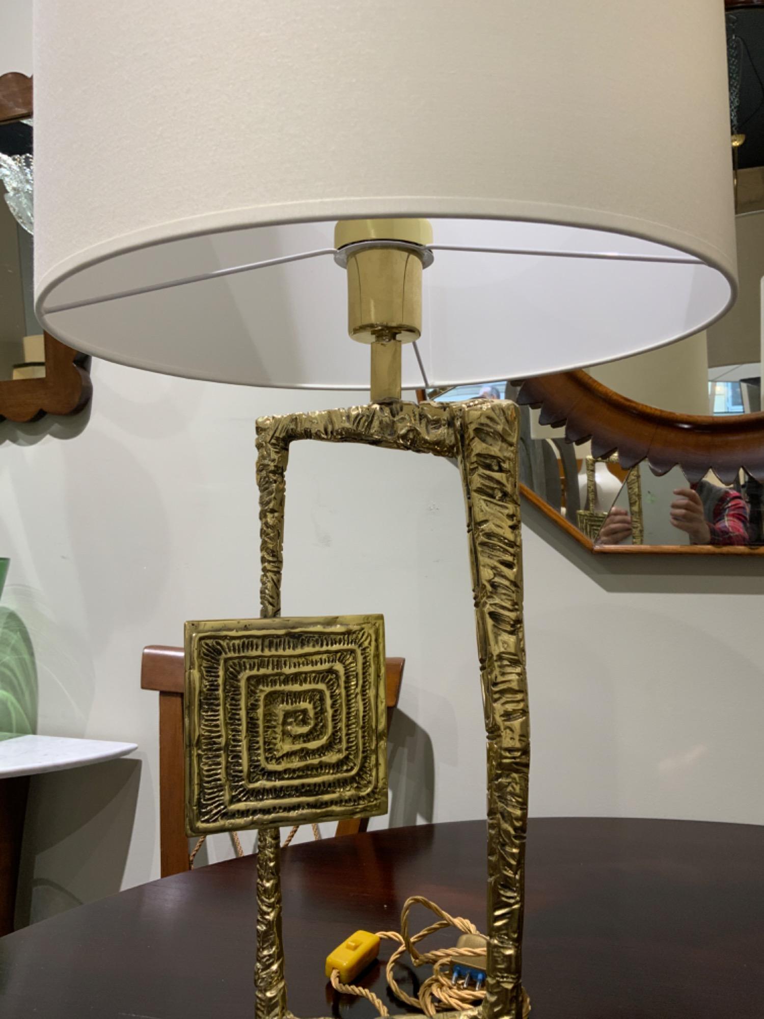 Pair of bronze tables lamps Angelo Brotto 