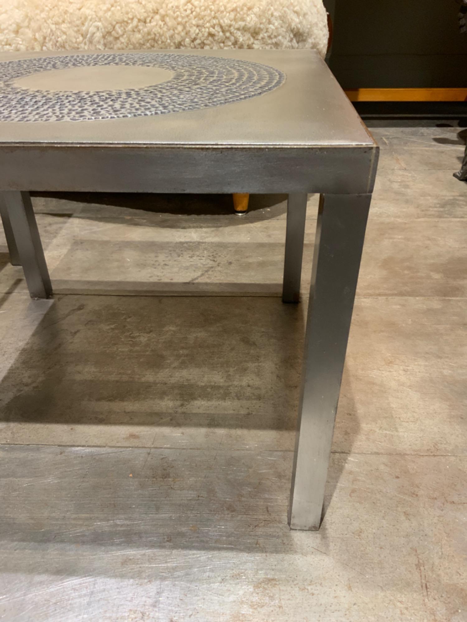 Pair of side tables in steel circa 1970 