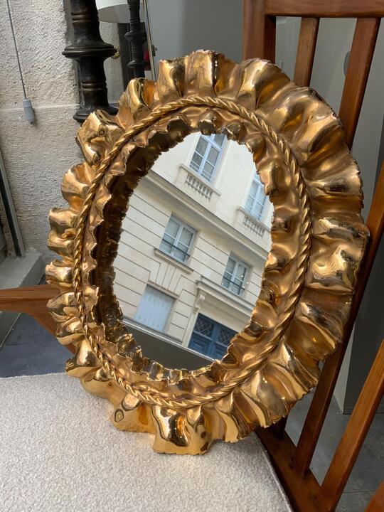 1950 ceramic mirror Italy 