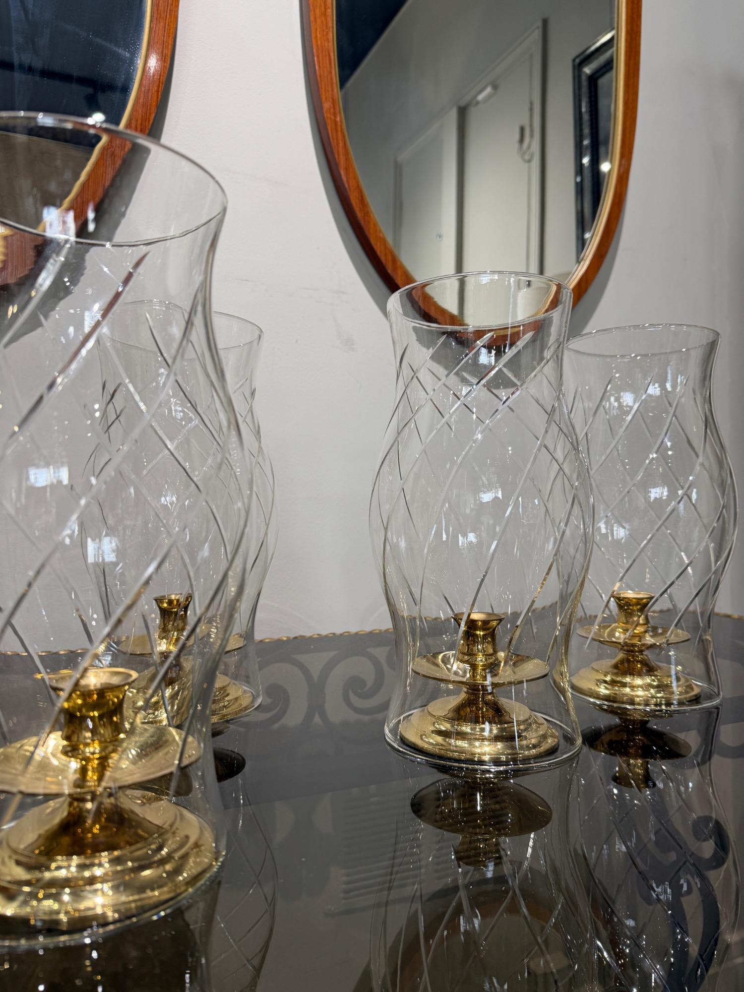 4 Glass lanterns Sweden 1970
