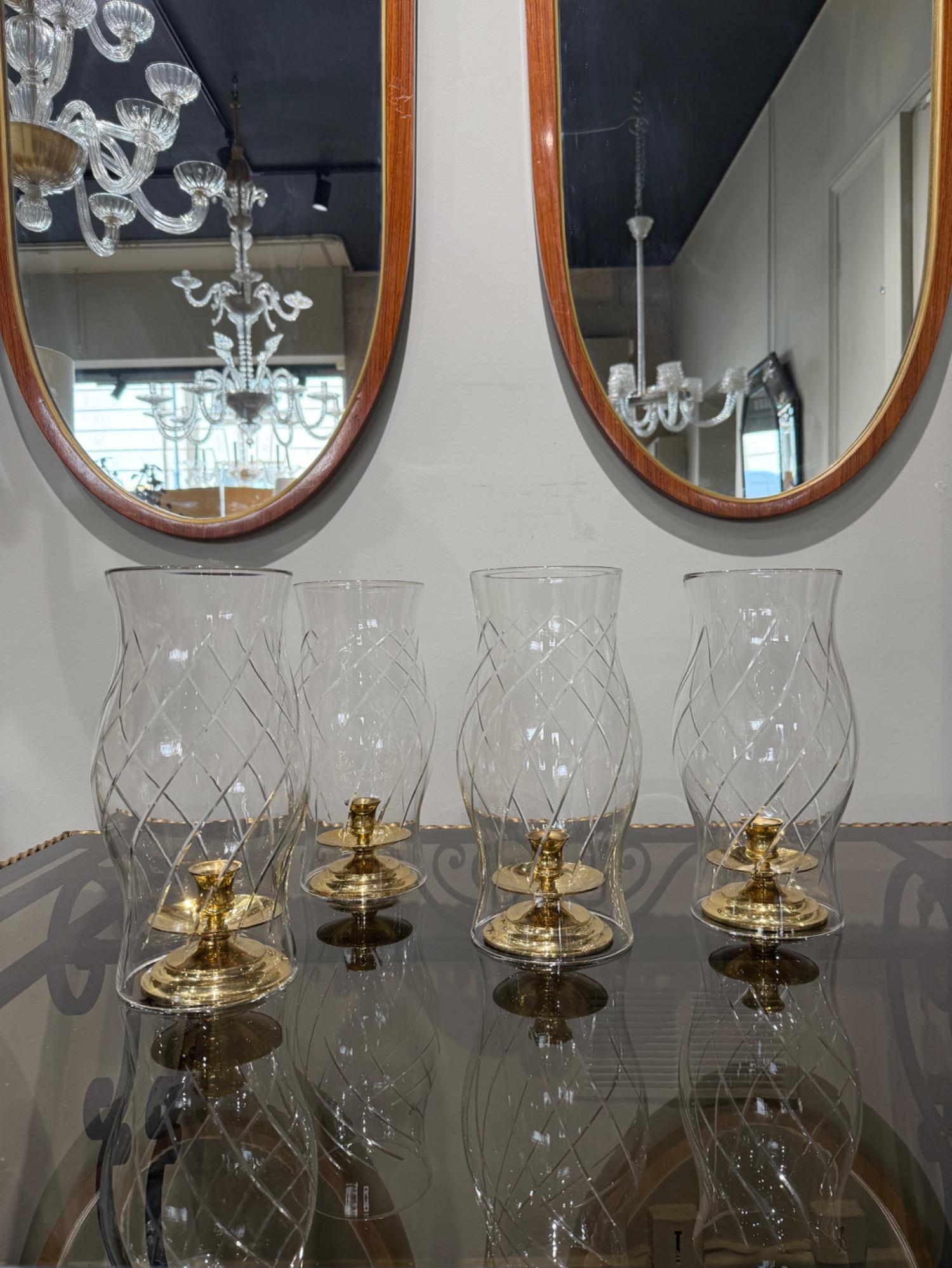 4 Glass lanterns Sweden 1970