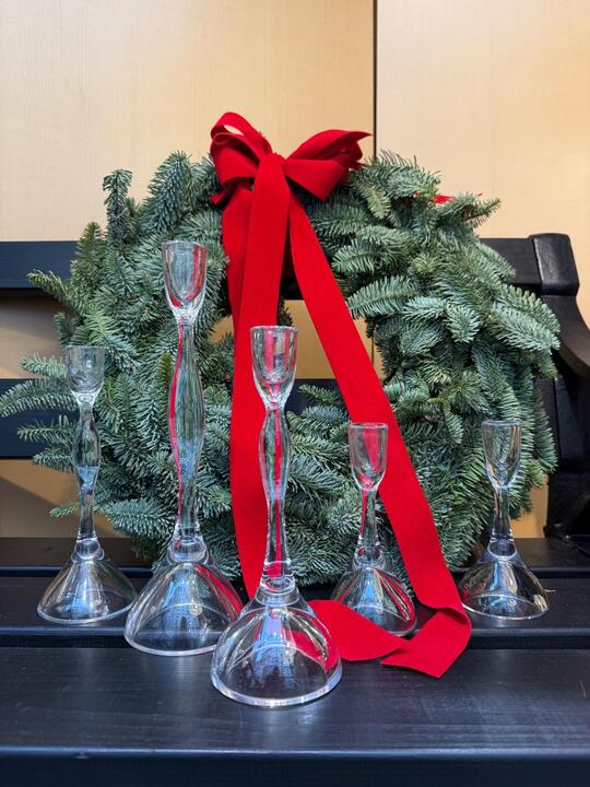 5 glass candelholders Vicke Lindstrand Sweden 1970