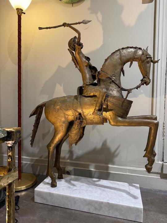 African tribal bronze sculpture circa 1960