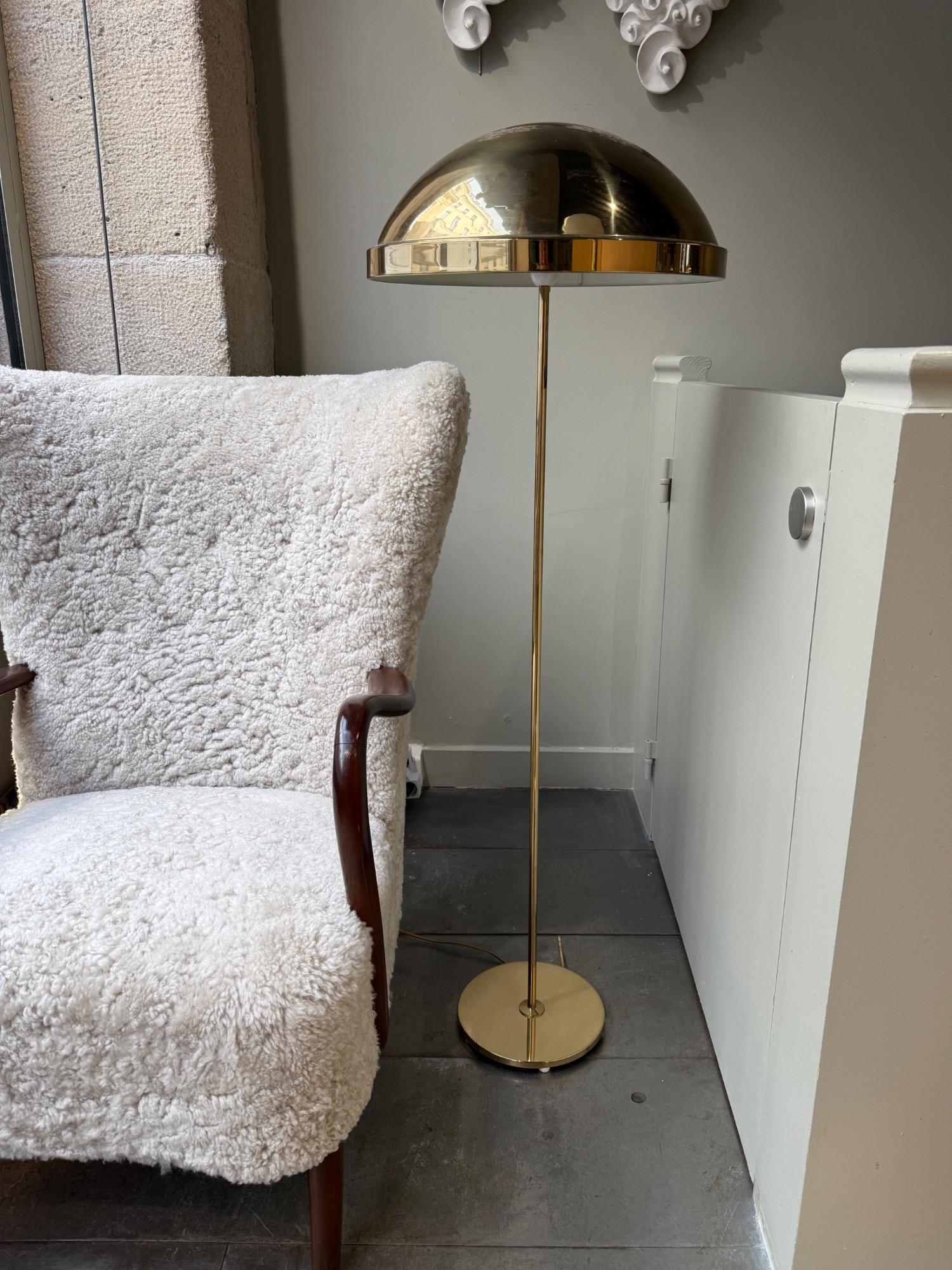 Brass floor lamp Bergboms Sweden circa 1970