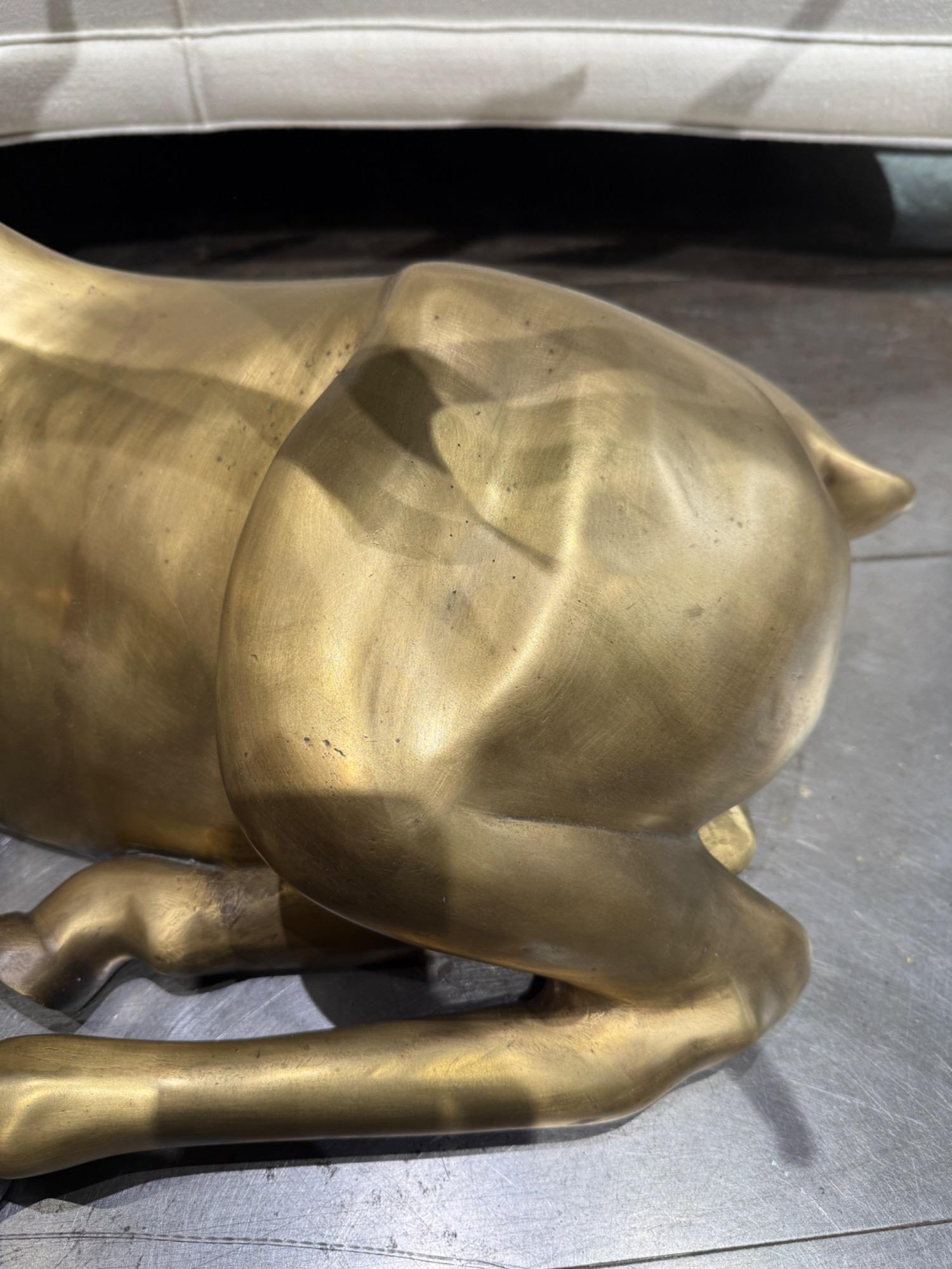Bronze deer coffee table circa 1970