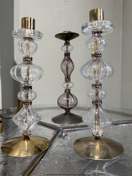 Erik Hoglund candelholders Sweden 1970