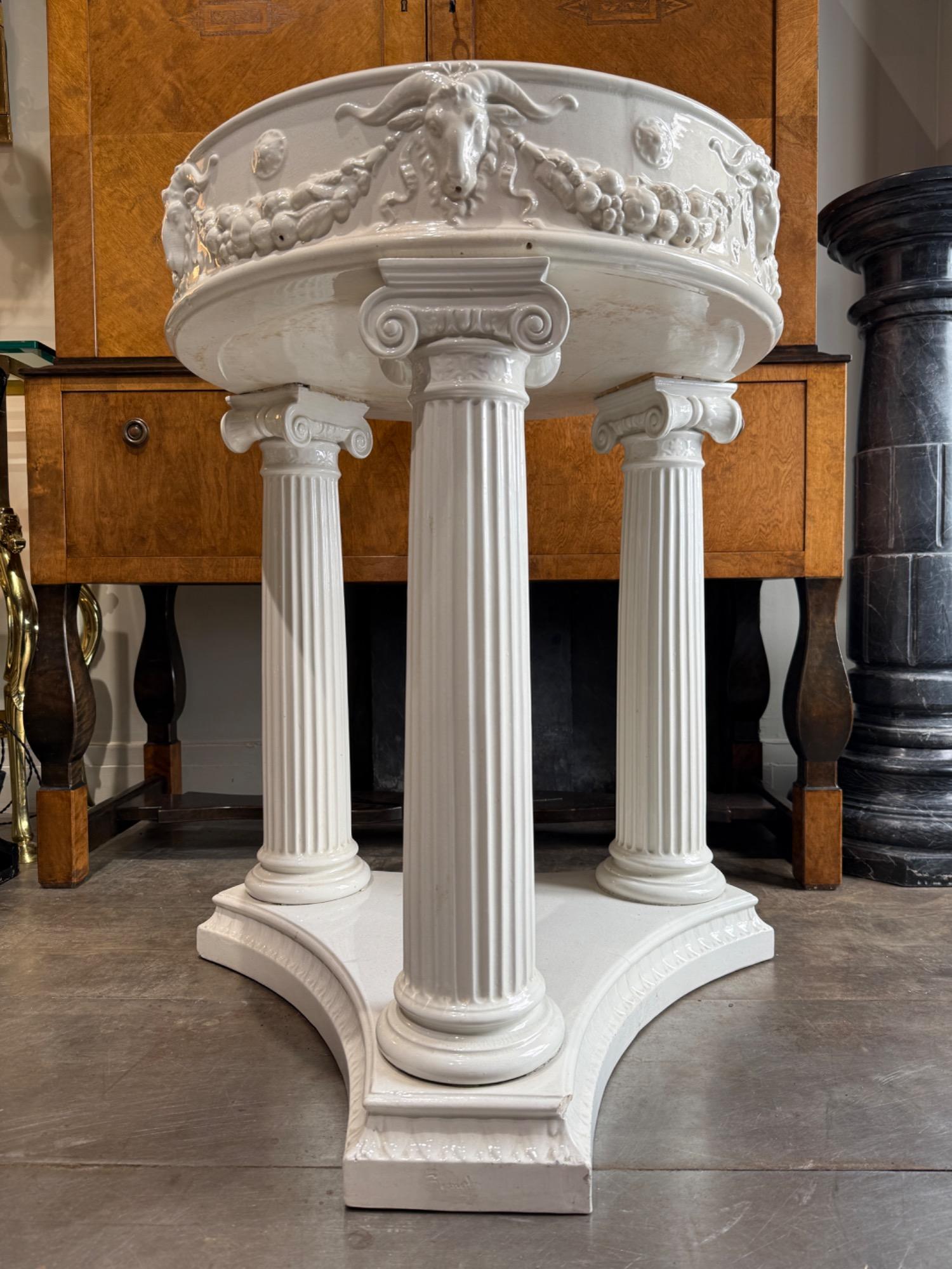 Flower table Gustavsberg Sweden early 20thc 
