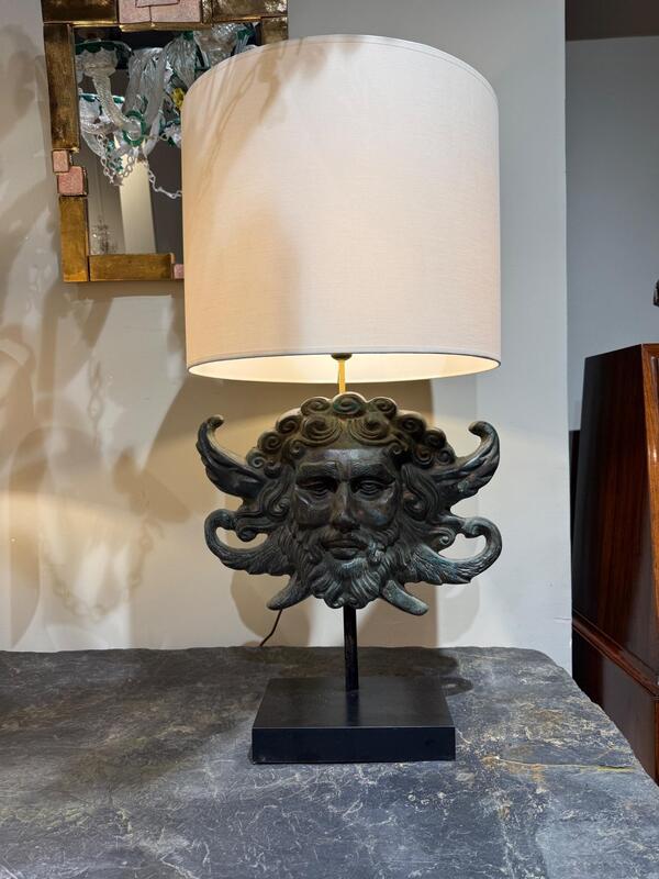 French bronze lamp corca 1970 