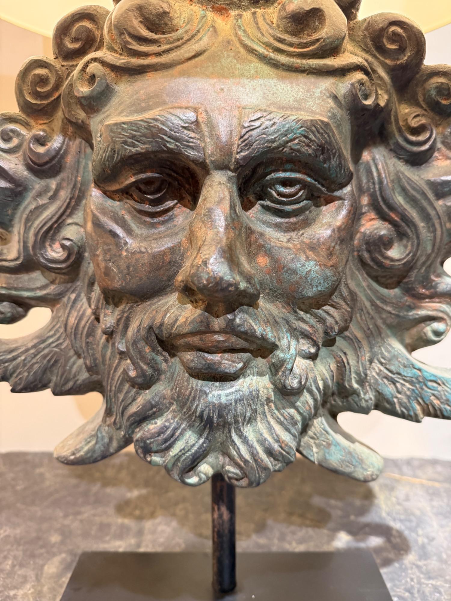 French bronze lamp corca 1970 