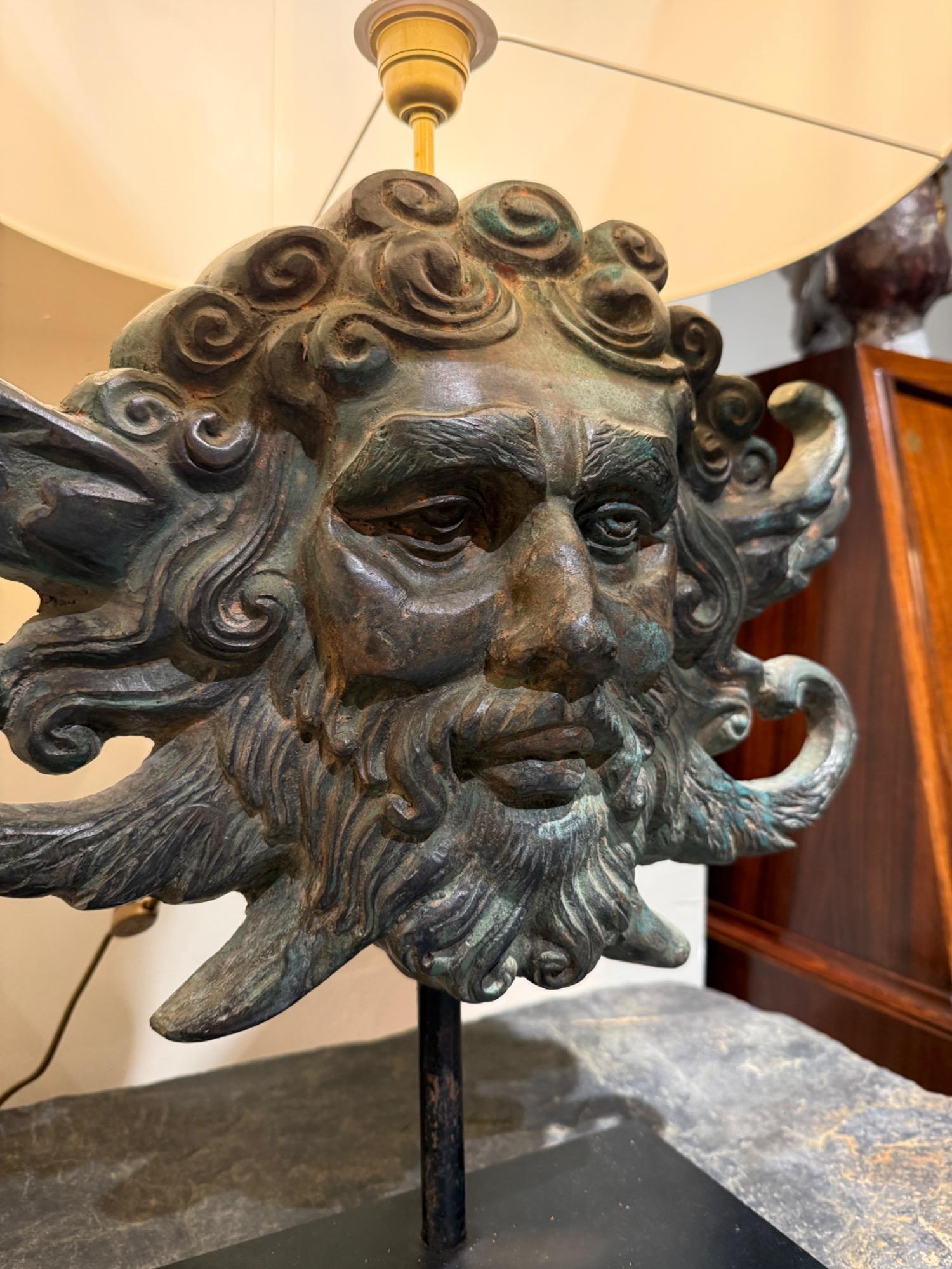 French bronze lamp corca 1970 