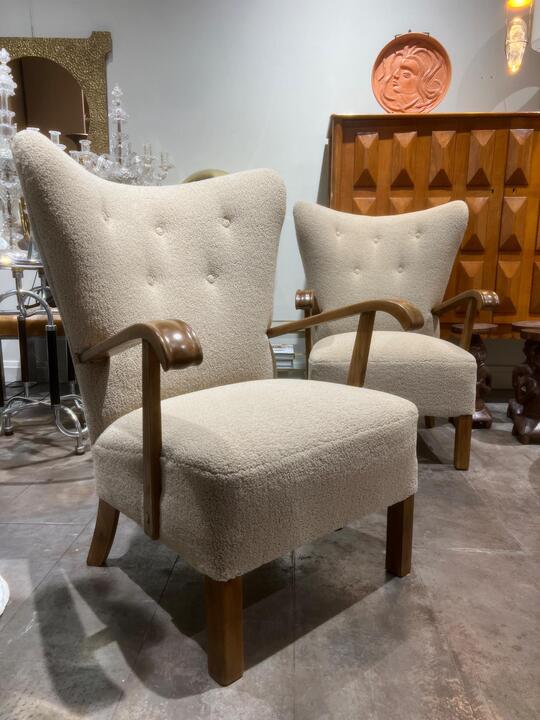 Fritz Hansen 1940 pair of armchairs 