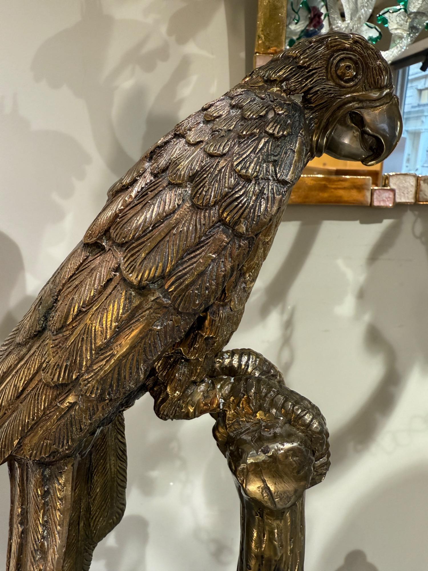 Gilt bronze parrot circa 1970