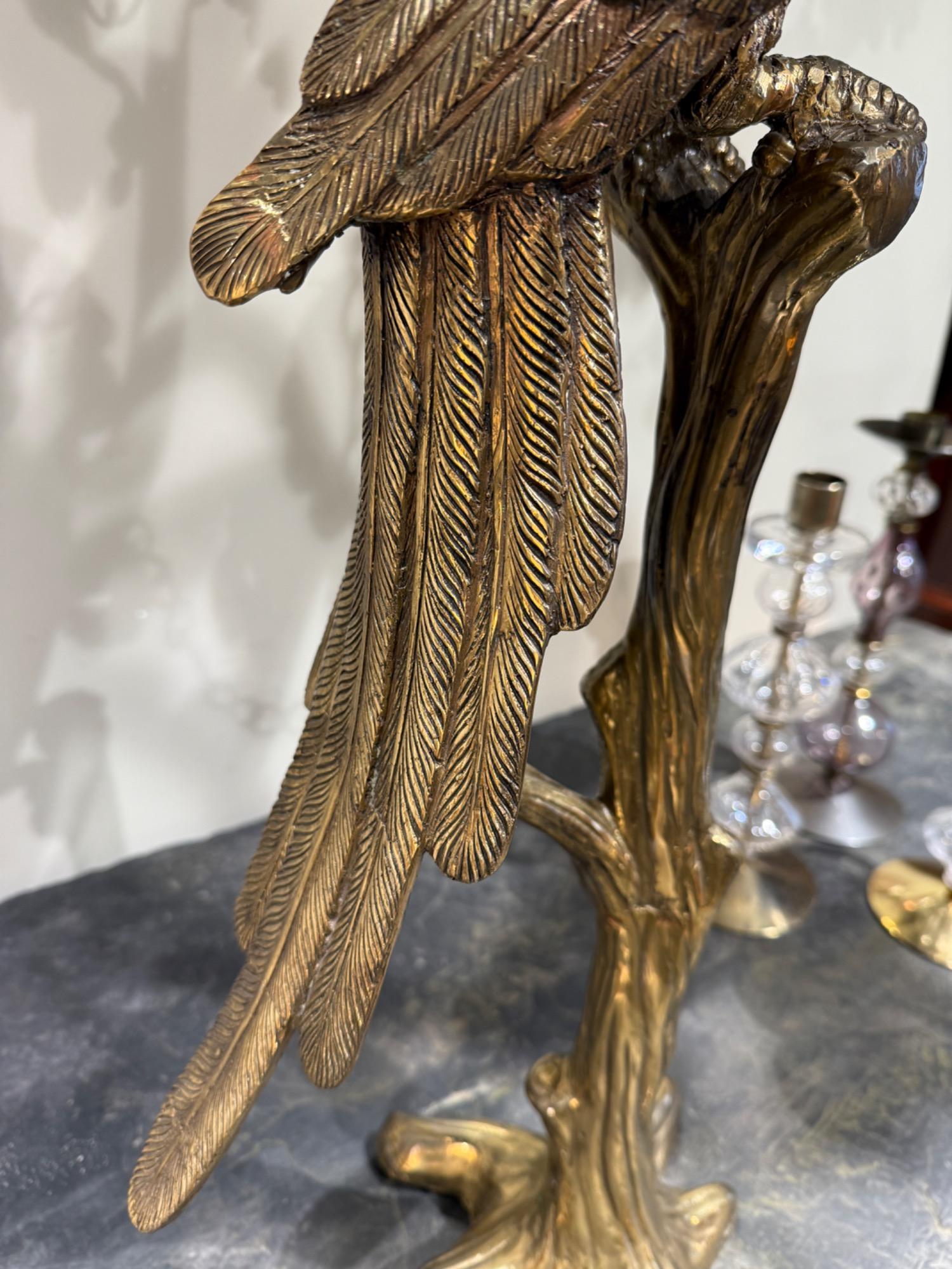 Gilt bronze parrot circa 1970