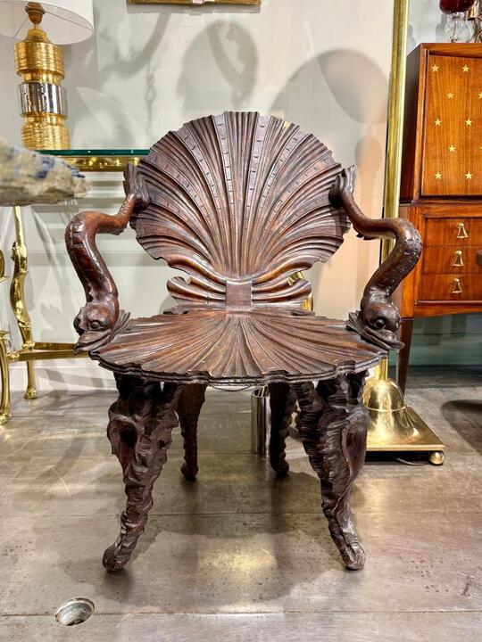 Grotto chair Venice 19th c 