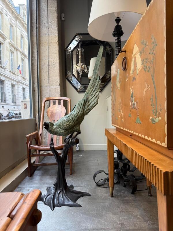 Impressive bronze parrot circa 1970 