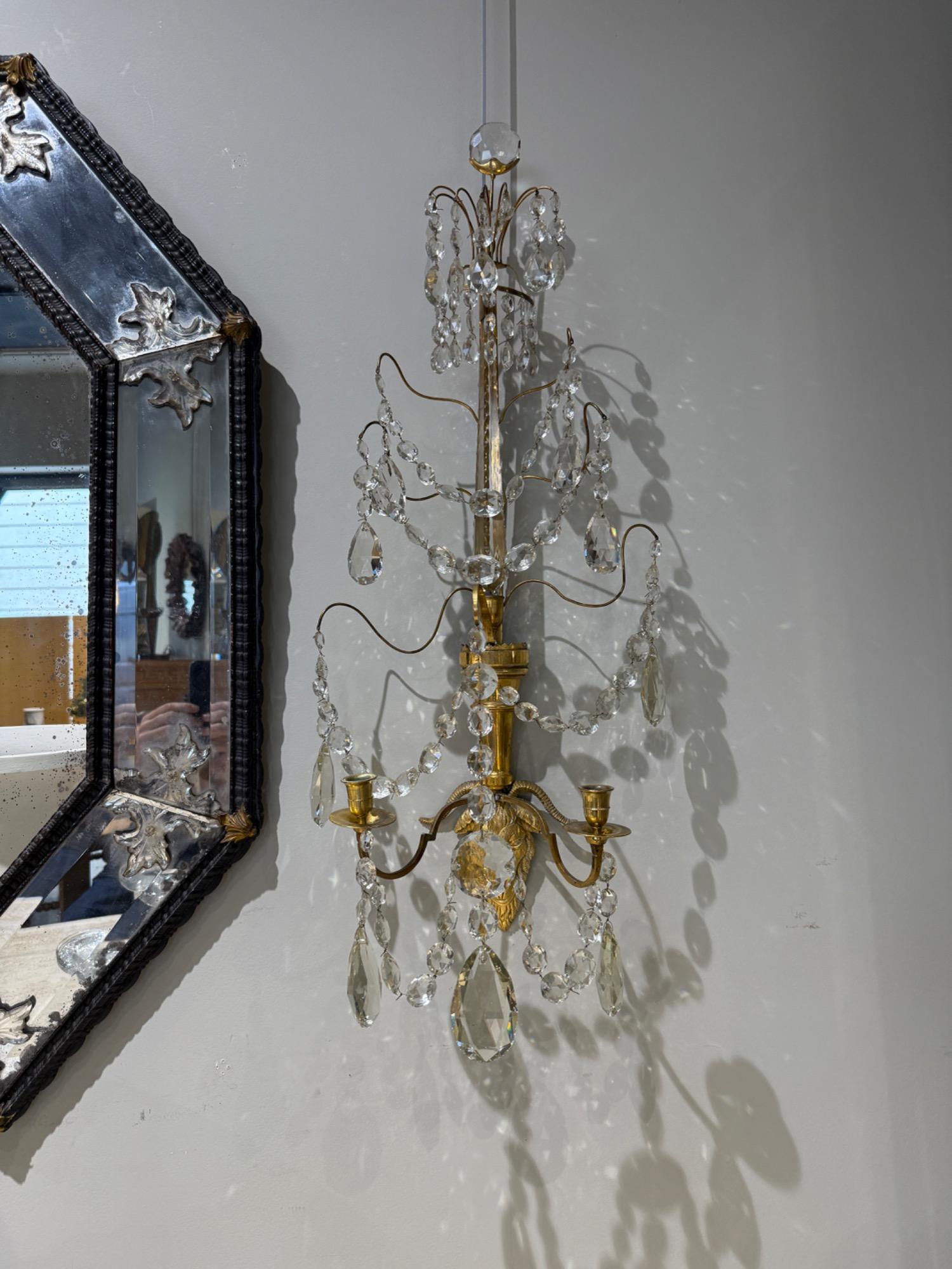 Impressive pair of sconces Sweden late 18th c 