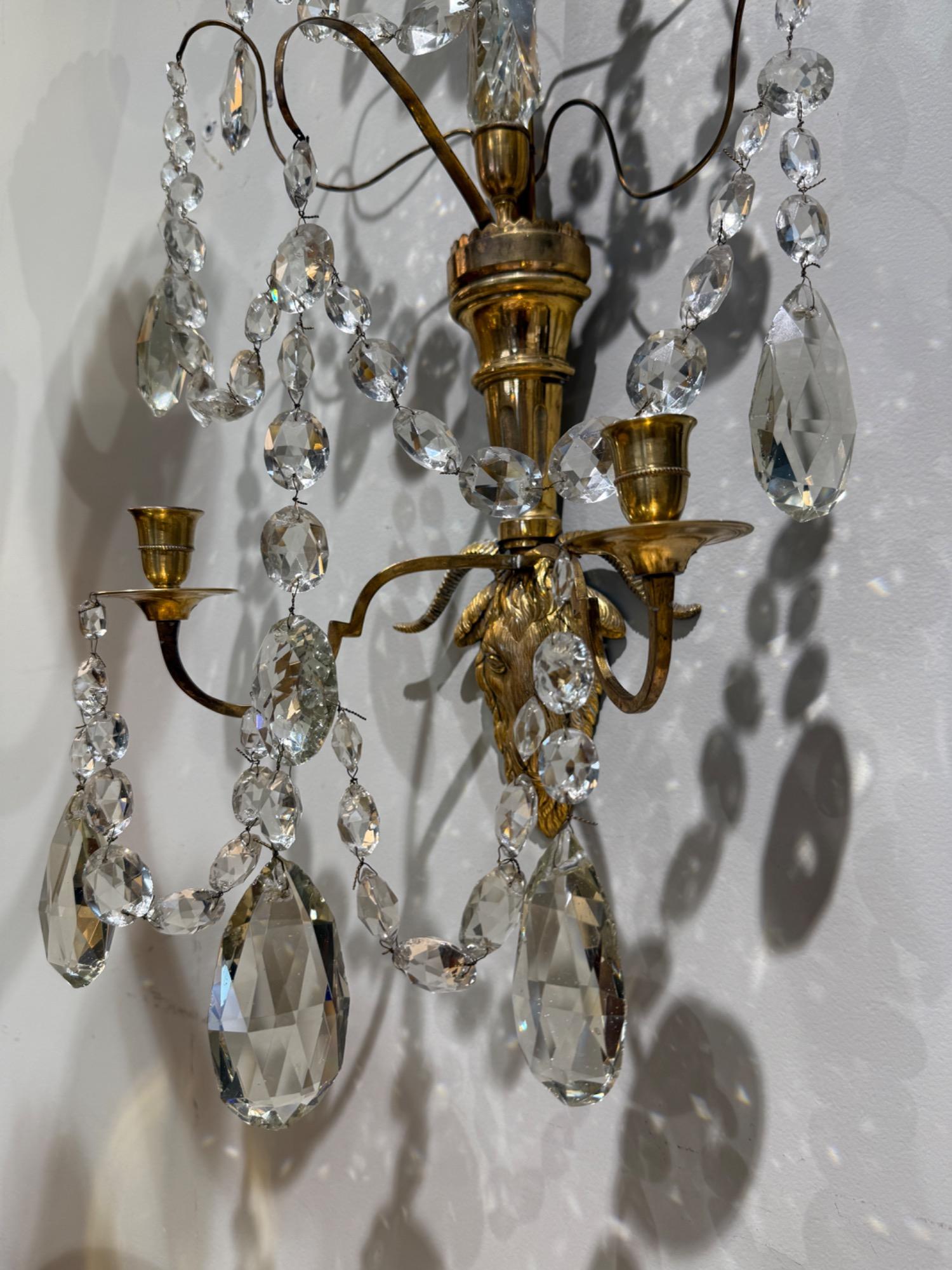 Impressive pair of sconces Sweden late 18th c 