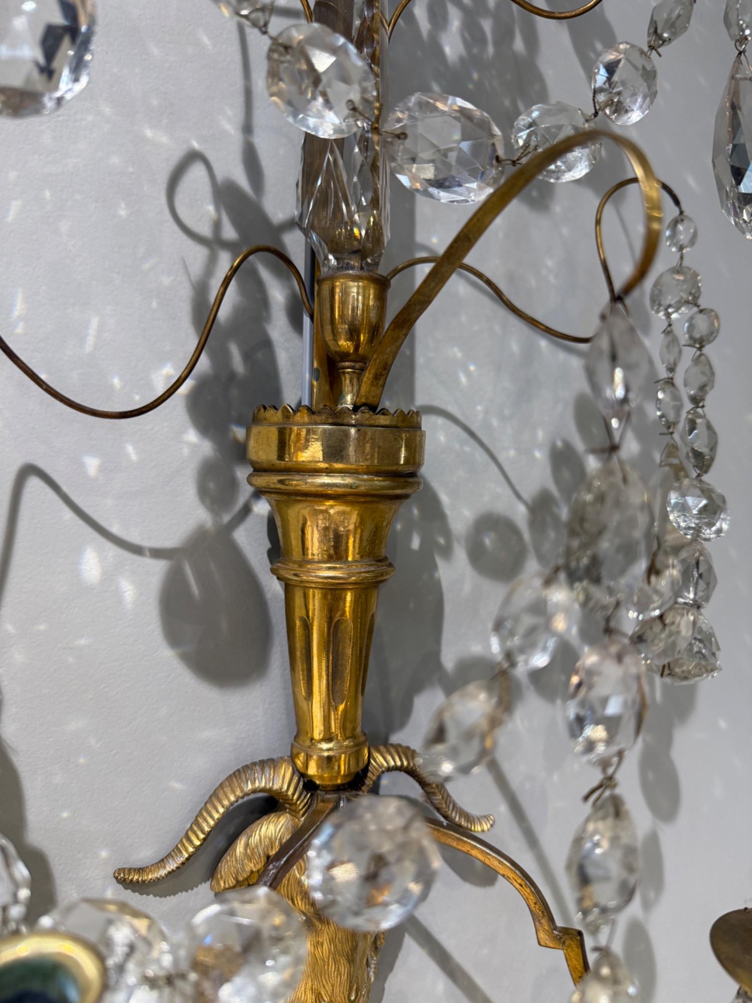 Impressive pair of sconces Sweden late 18th c 