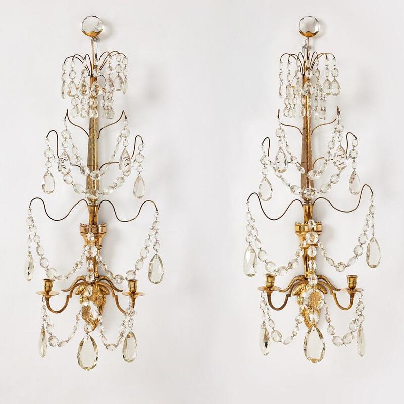 Impressive pair of swedish sconces 18th c 