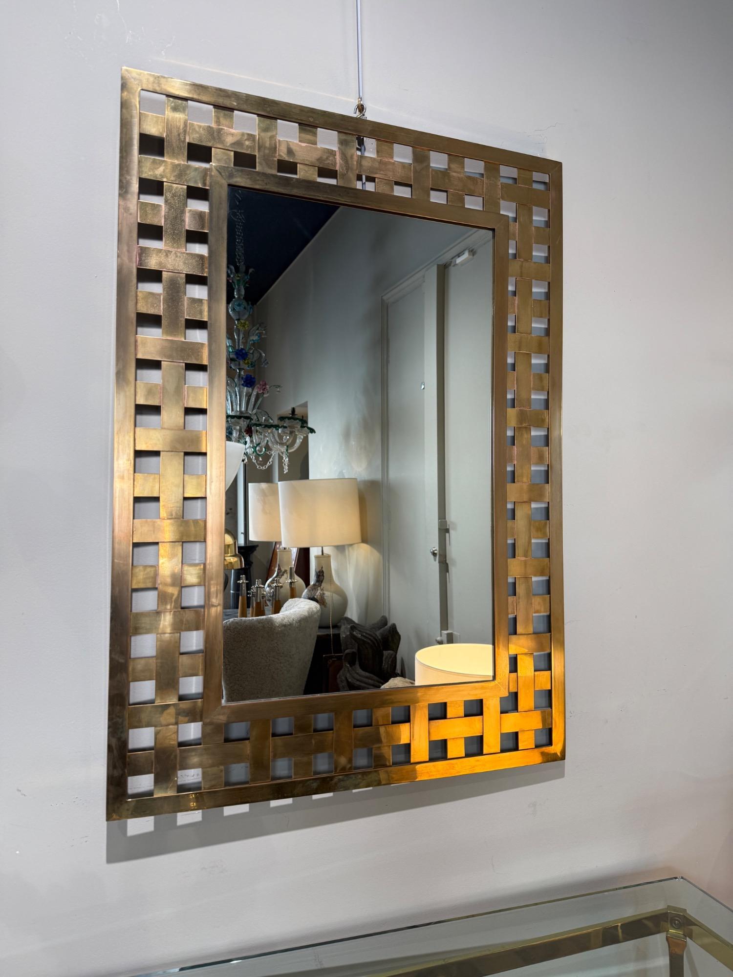 Italian brass mirror circa 1970
