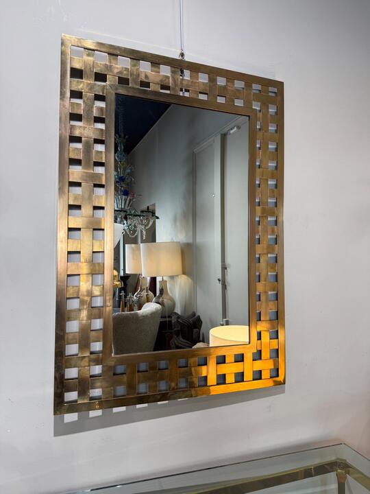 Italian brass mirror circa 1970