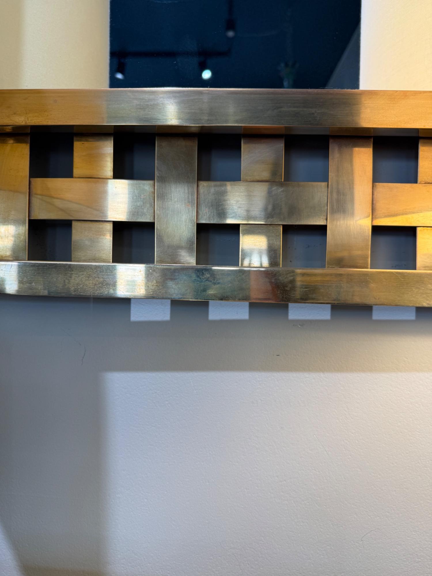 Italian brass mirror circa 1970