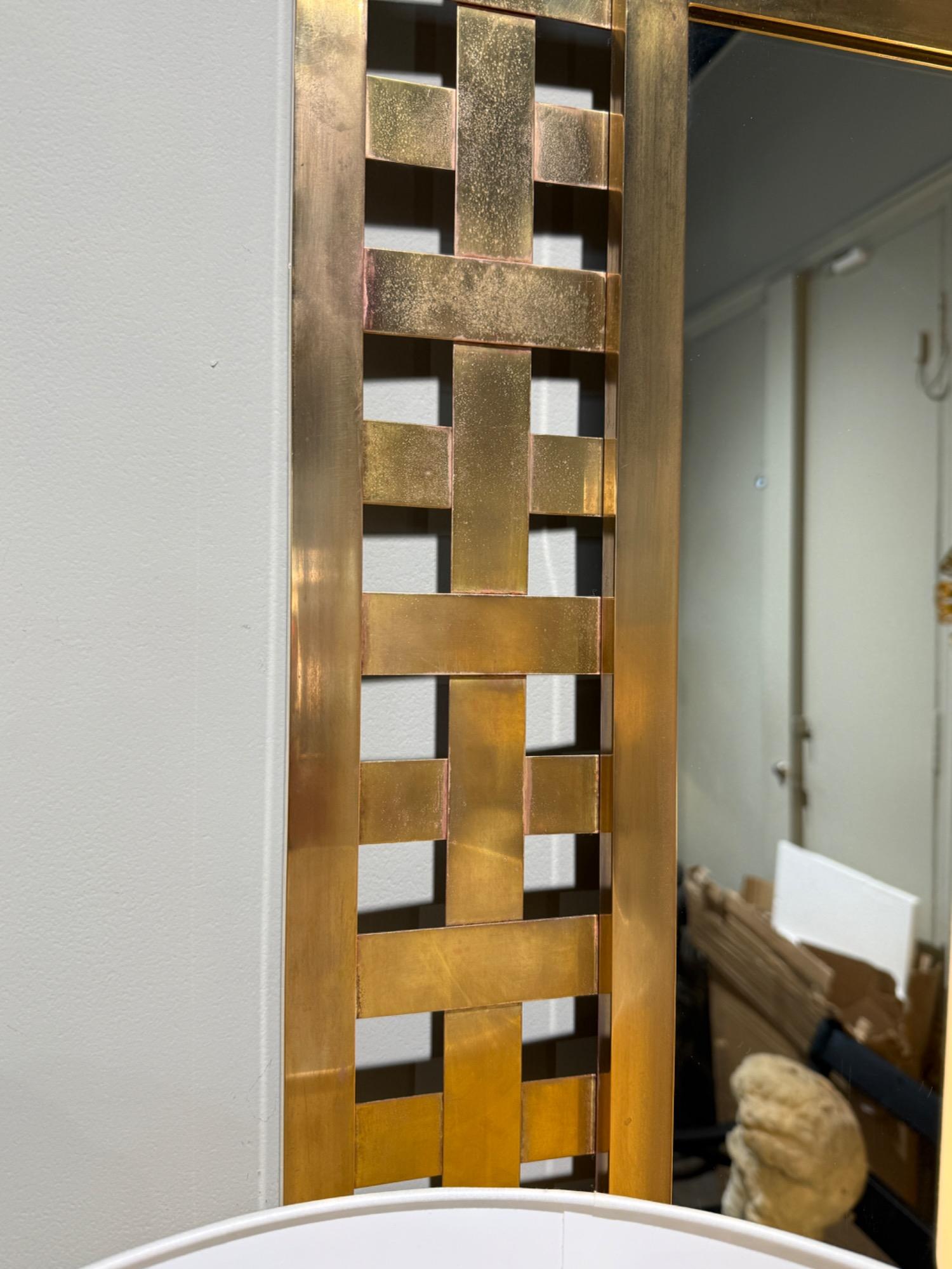 Italian brass mirror circa 1970