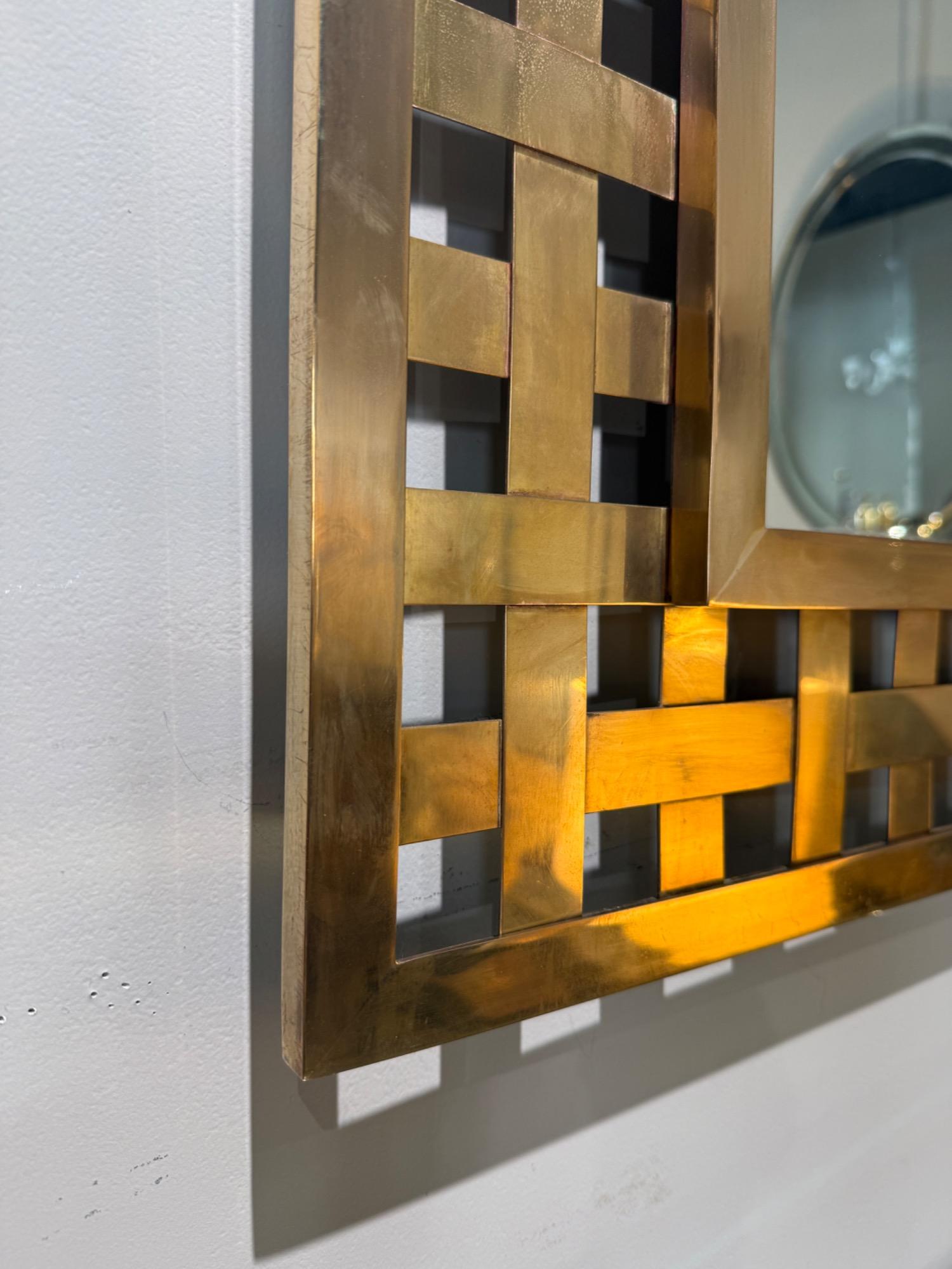Italian brass mirror circa 1970