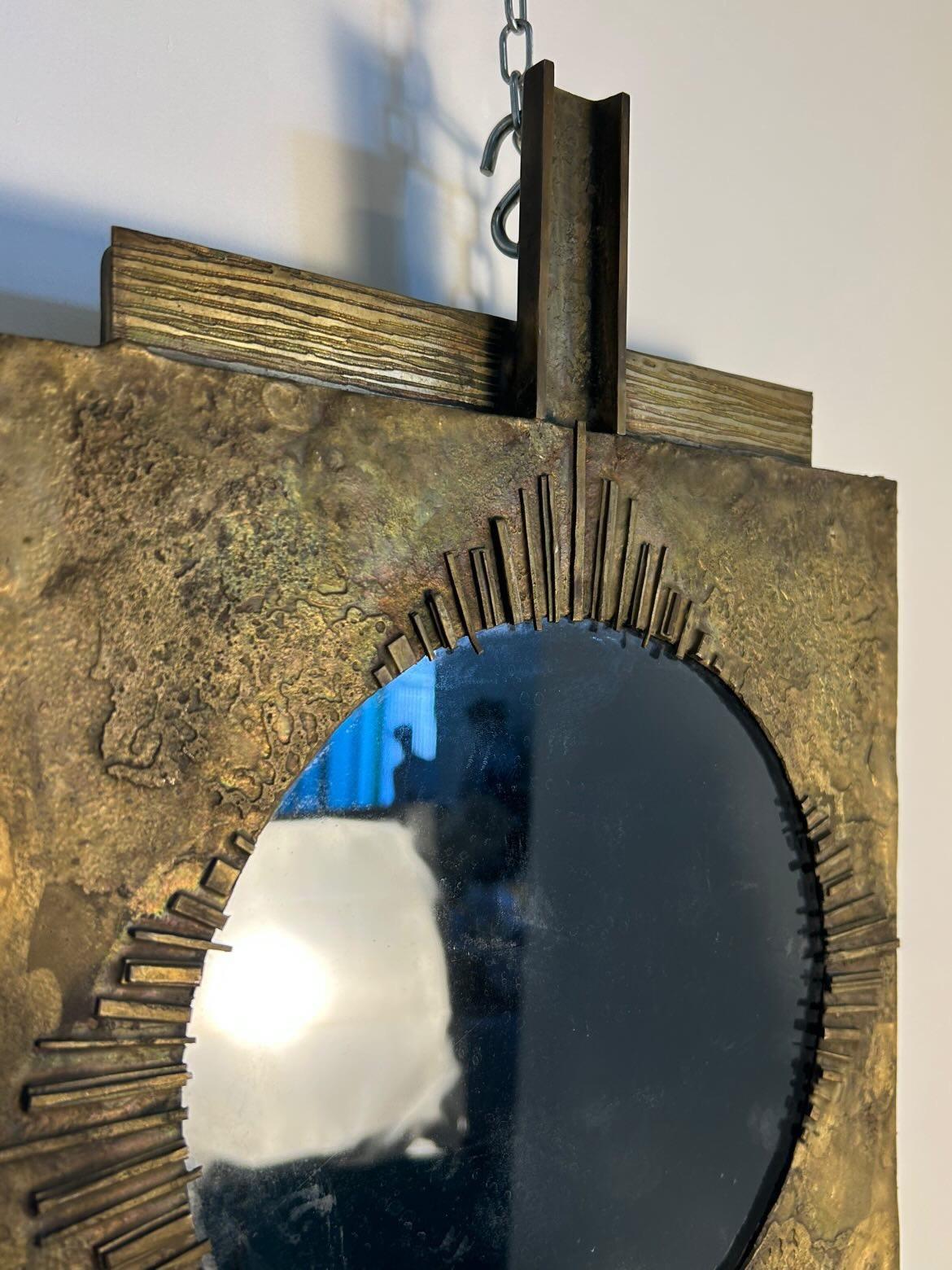 Italian bronze mirror corca 1970