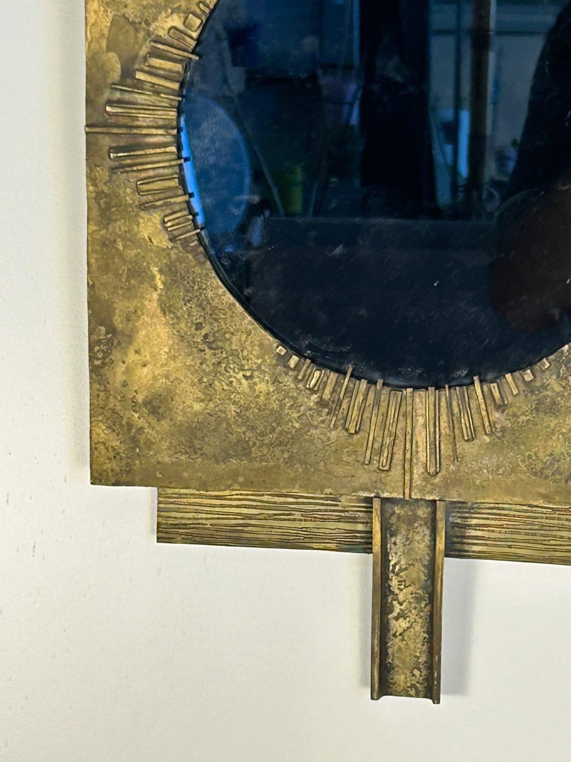 Italian bronze mirror corca 1970