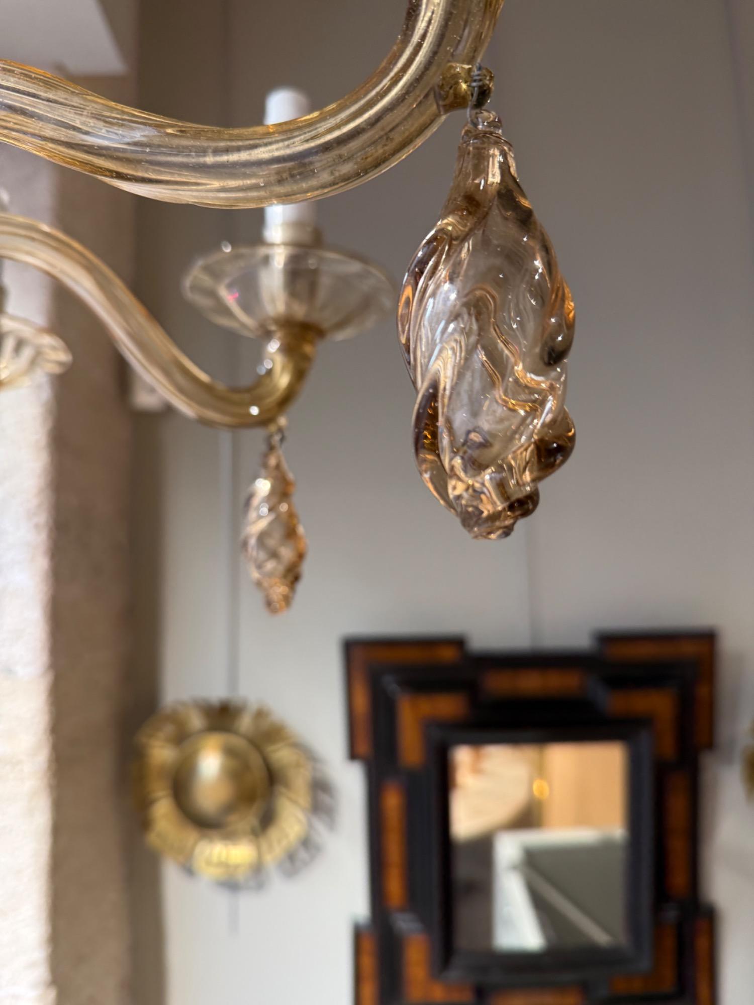 Martinuzzi 6 lights chandelier Murano circa 1920