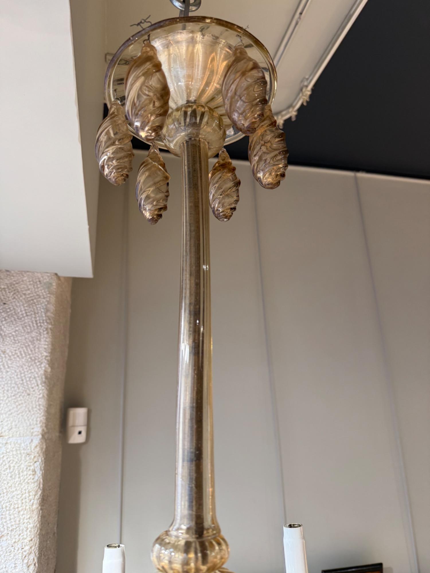 Martinuzzi 6 lights chandelier Murano circa 1920