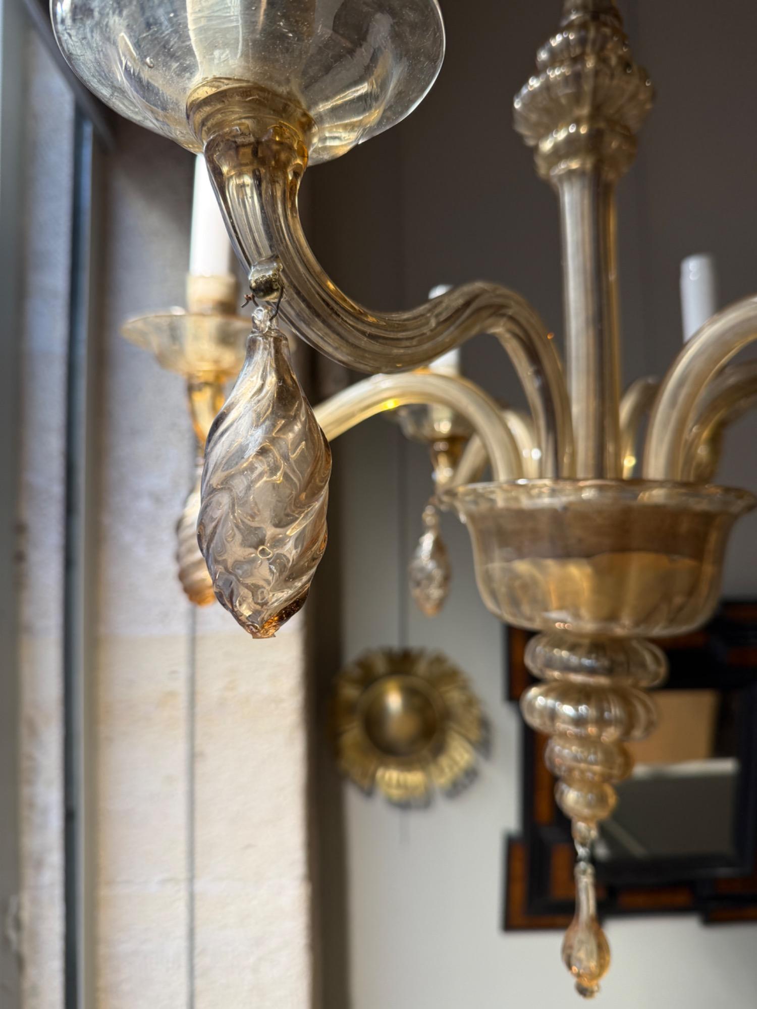 Martinuzzi 6 lights chandelier Murano circa 1920