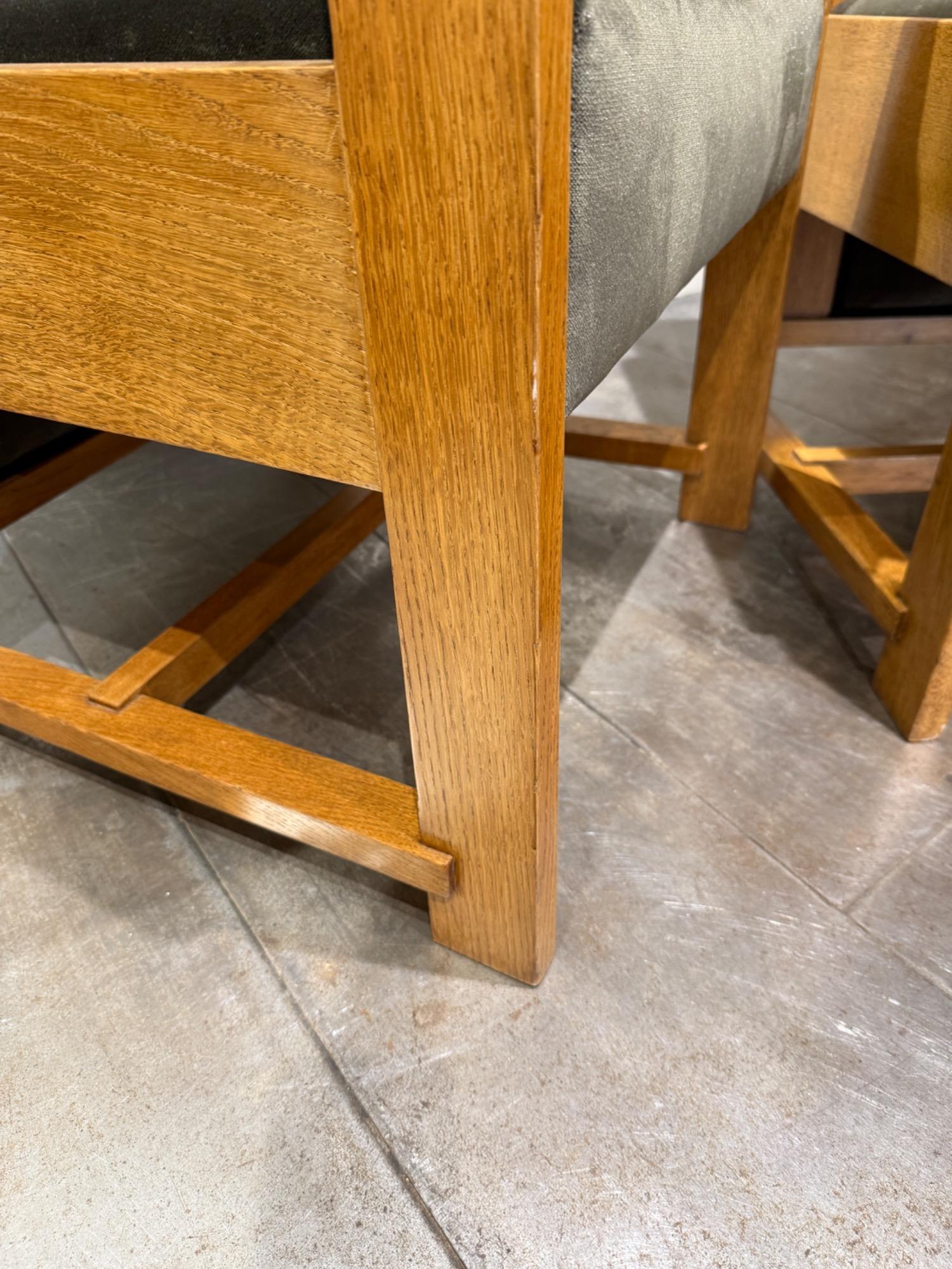 Pair of armchairs in oak by Frits Spanjaard circa 1920 