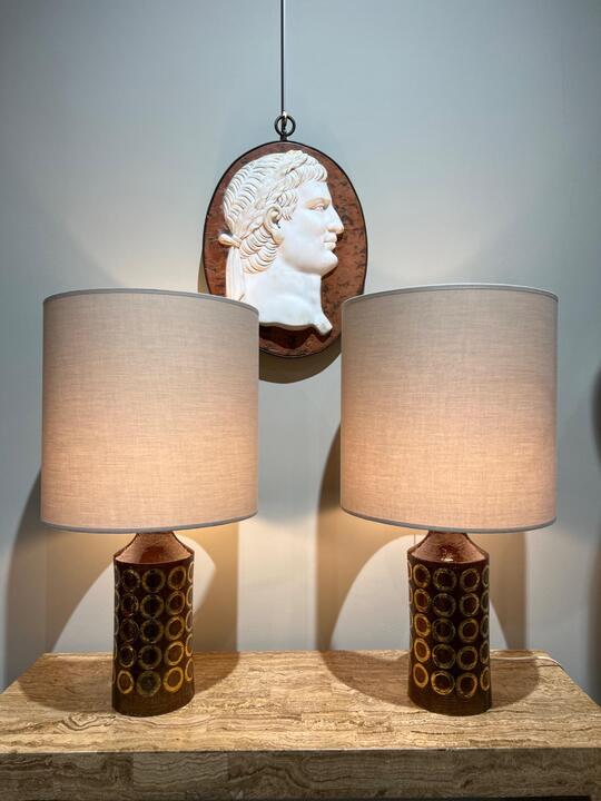 Pair of Bergboms ceramic lamps 
