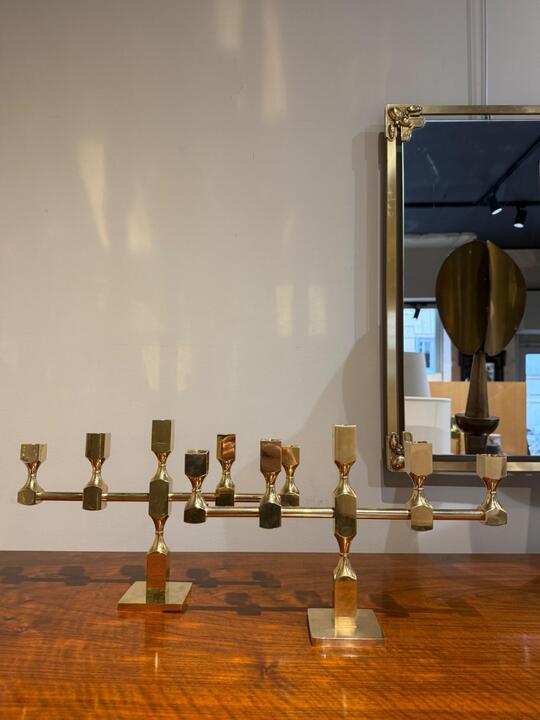 Pair of brass candelholders Gusum 1974&1977