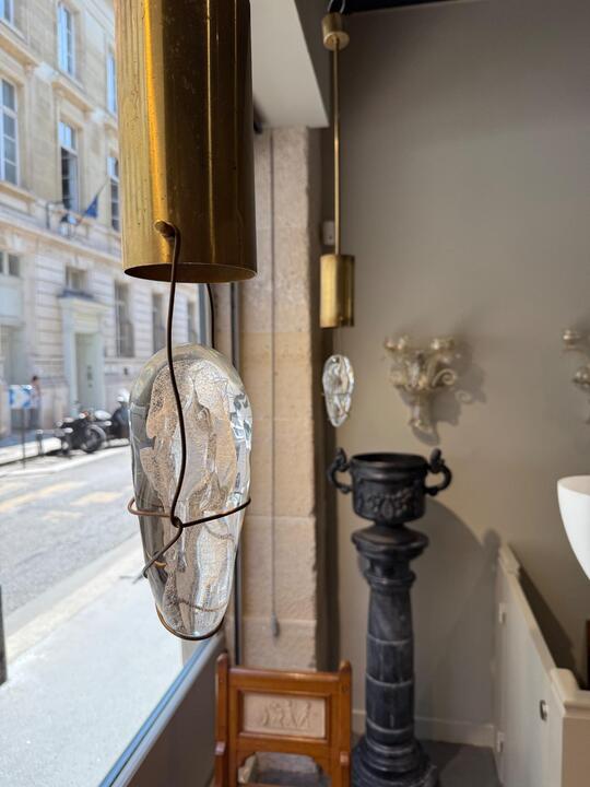 Pair of brass pendant Angelo Brotto circa 1970