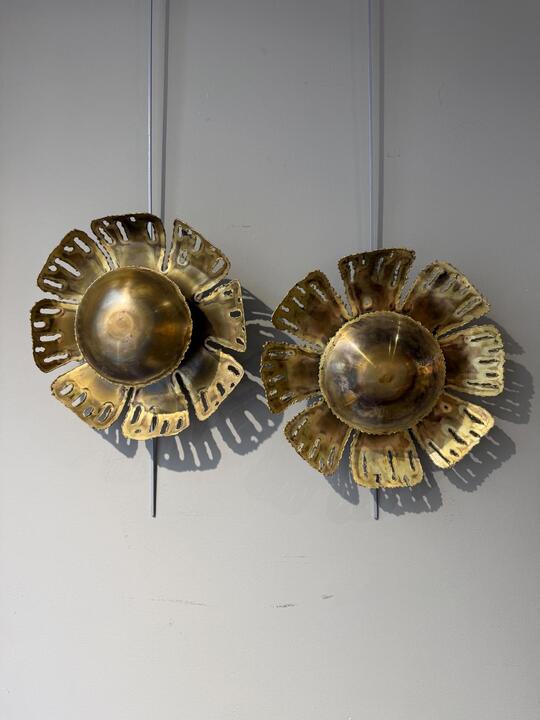 Pair of brass sconces S A Holm Sorensen Denmark 1970