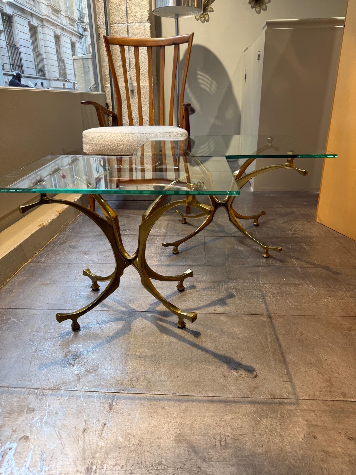 Pair of brass tables willy Daro corca 1970