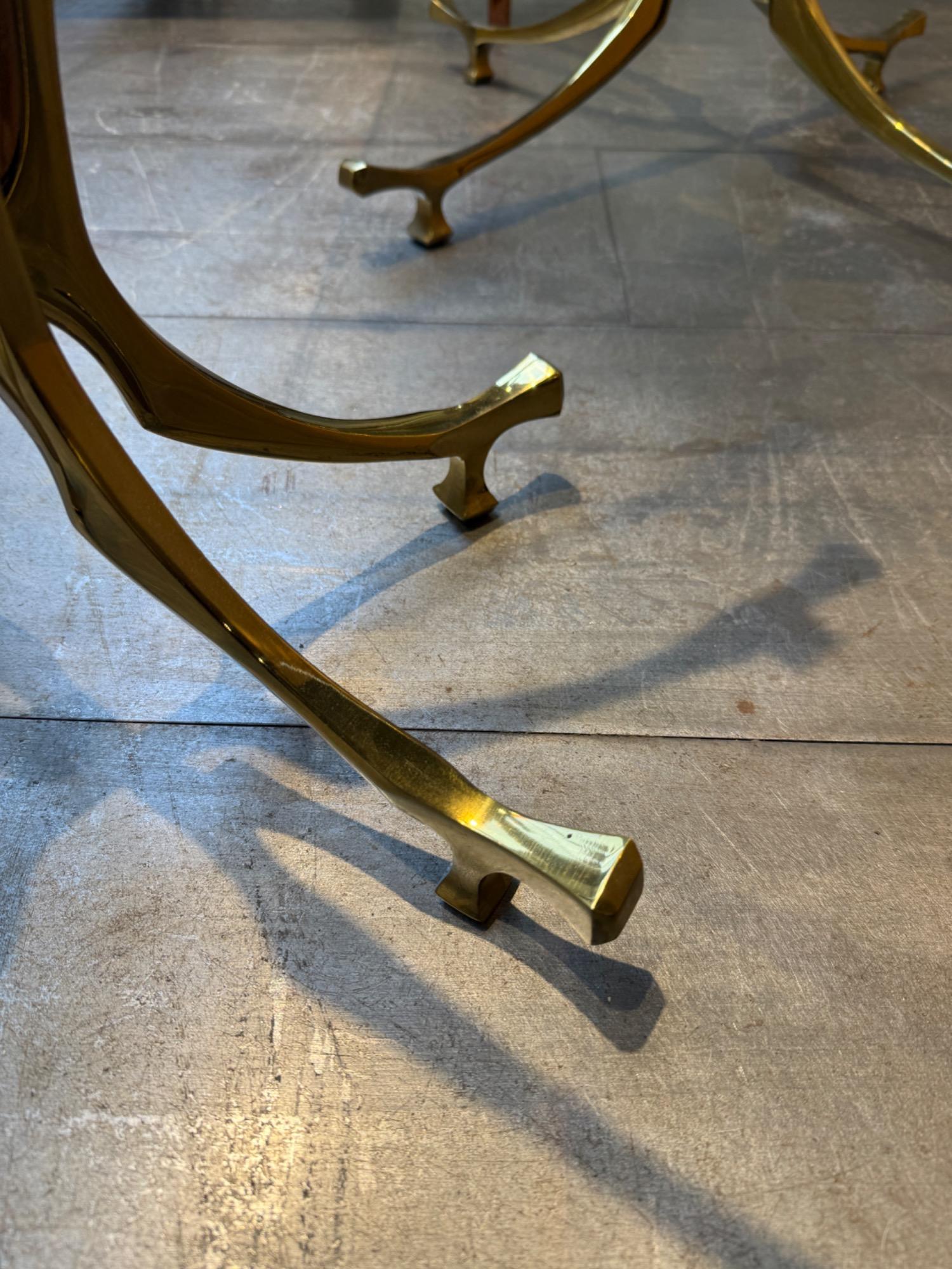 Pair of brass tables willy Daro corca 1970