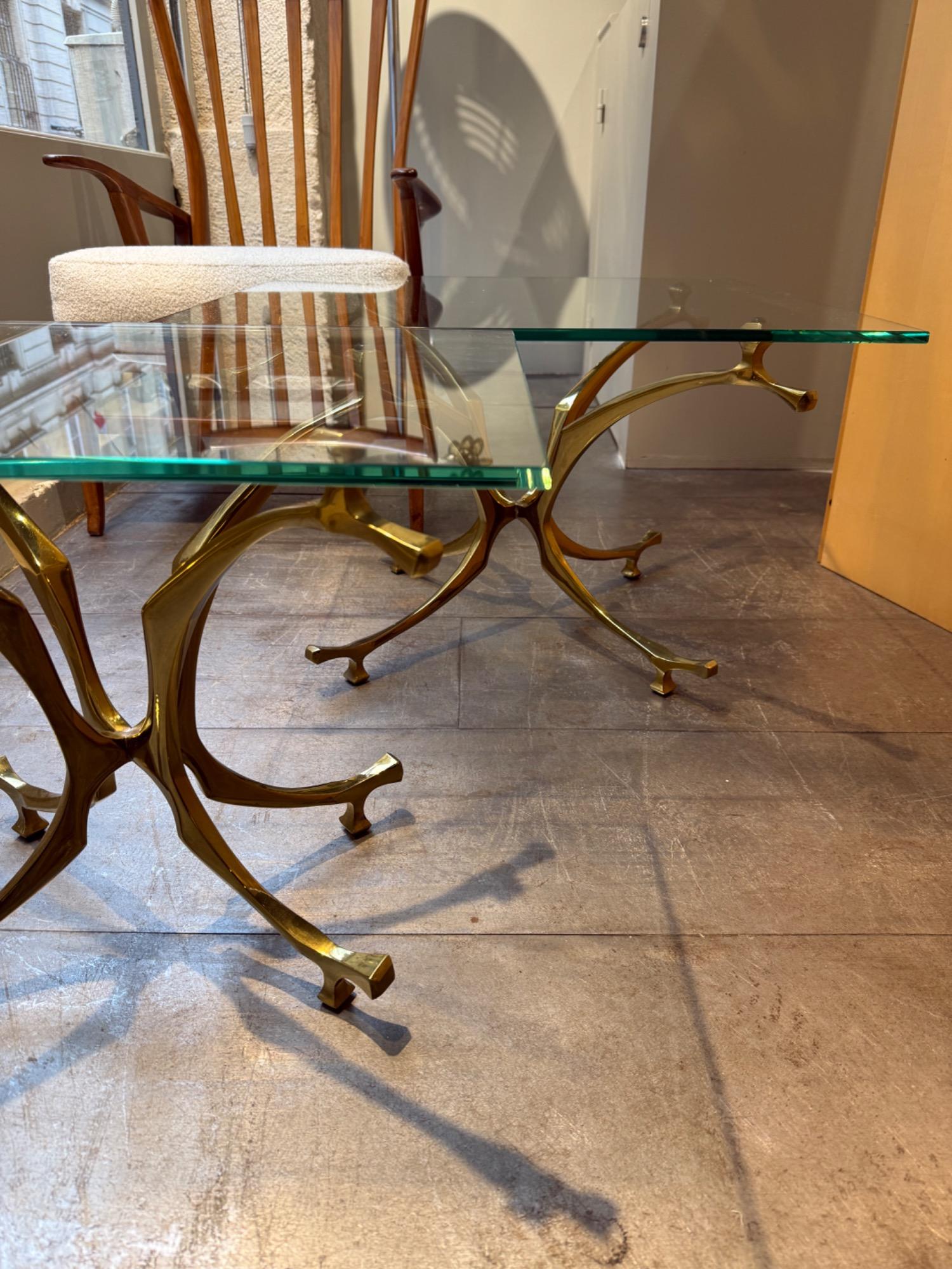 Pair of brass tables willy Daro corca 1970