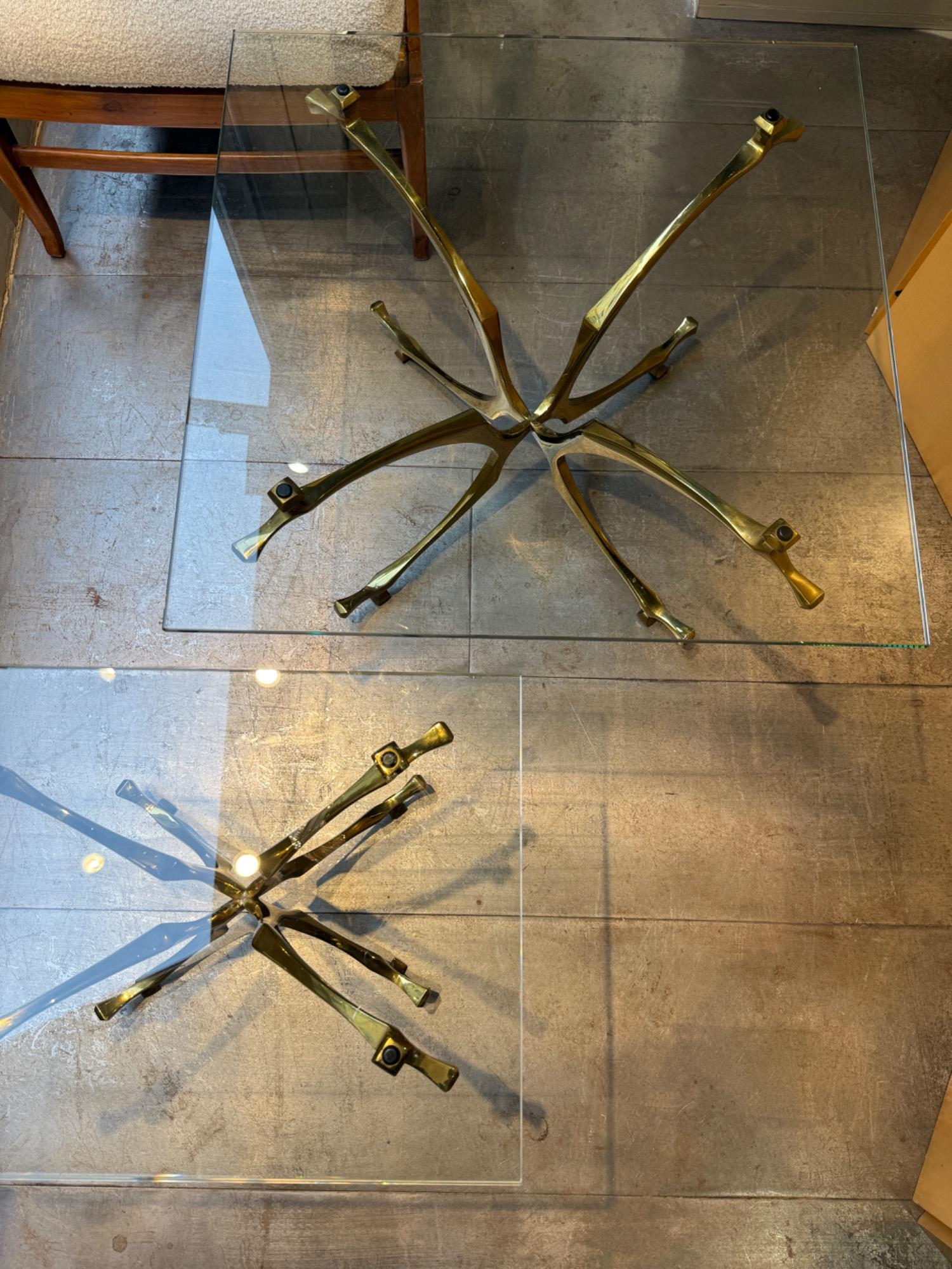 Pair of brass tables willy Daro corca 1970